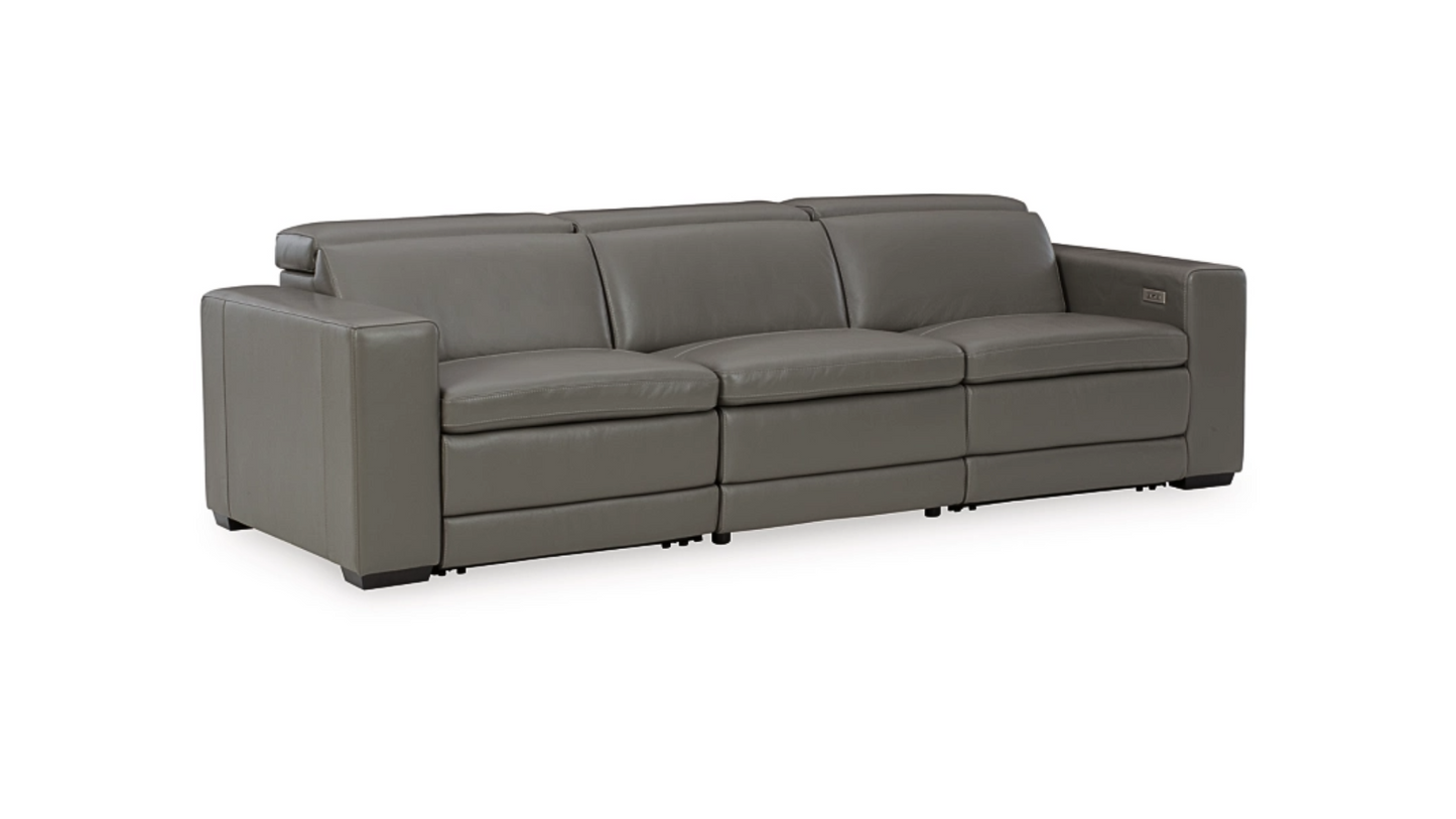 Sofa - Texline 3-Piece Dual Power Leather Reclining Modular