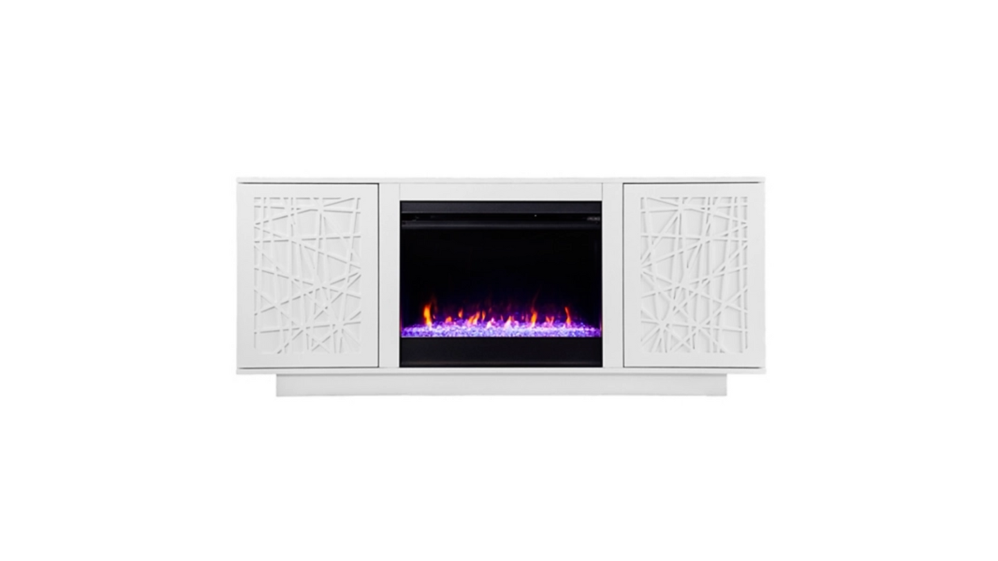 Fireplace Mantel - Southern Enterprises Gerrieh Color Changing Fireplace with Media Storage
