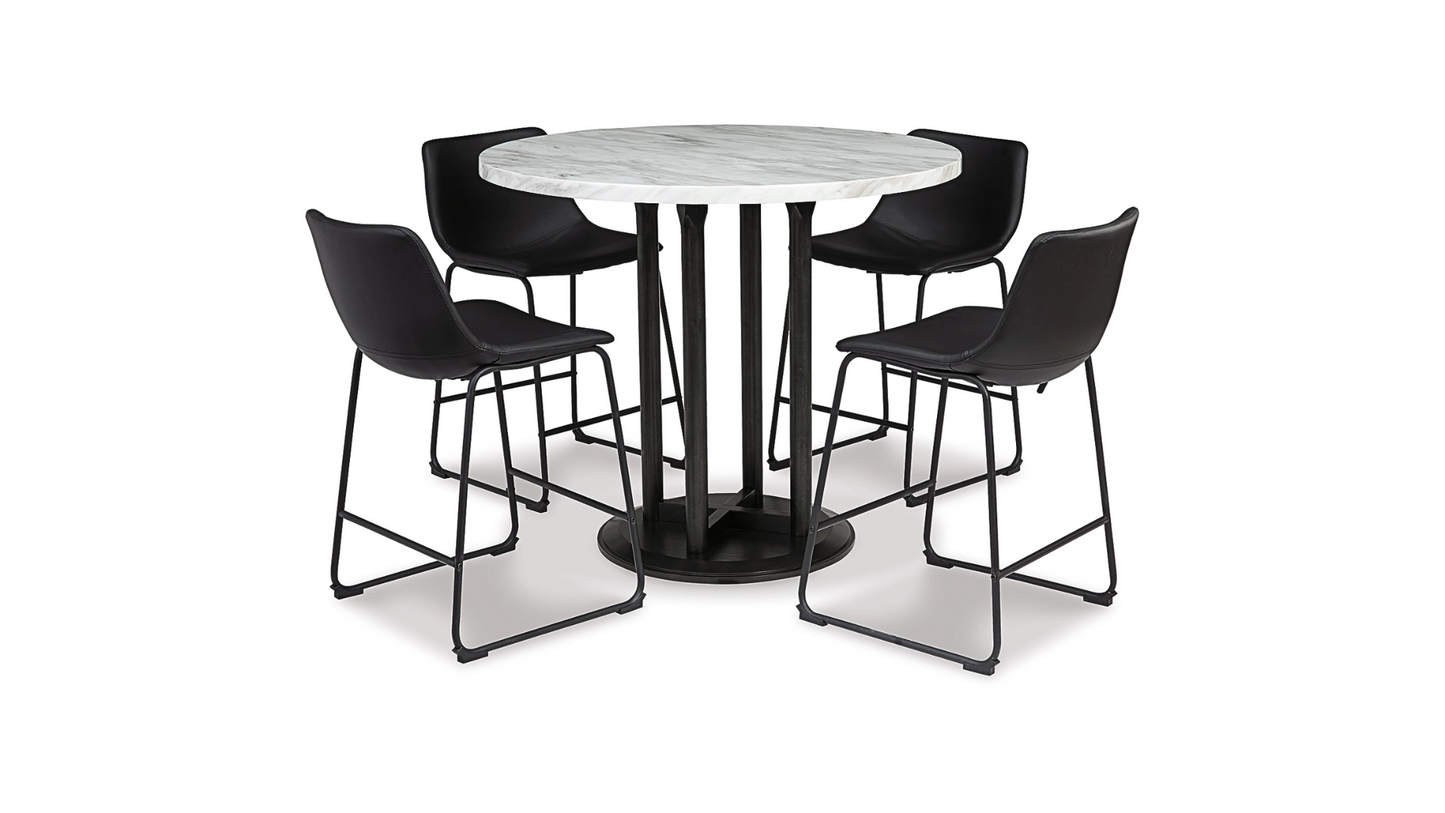 Dining Table - Centiar Counter Height and 4 Barstools