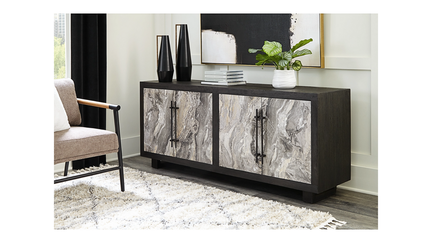 TV Stand - Lakenwood 4 Door Accent Cabinet