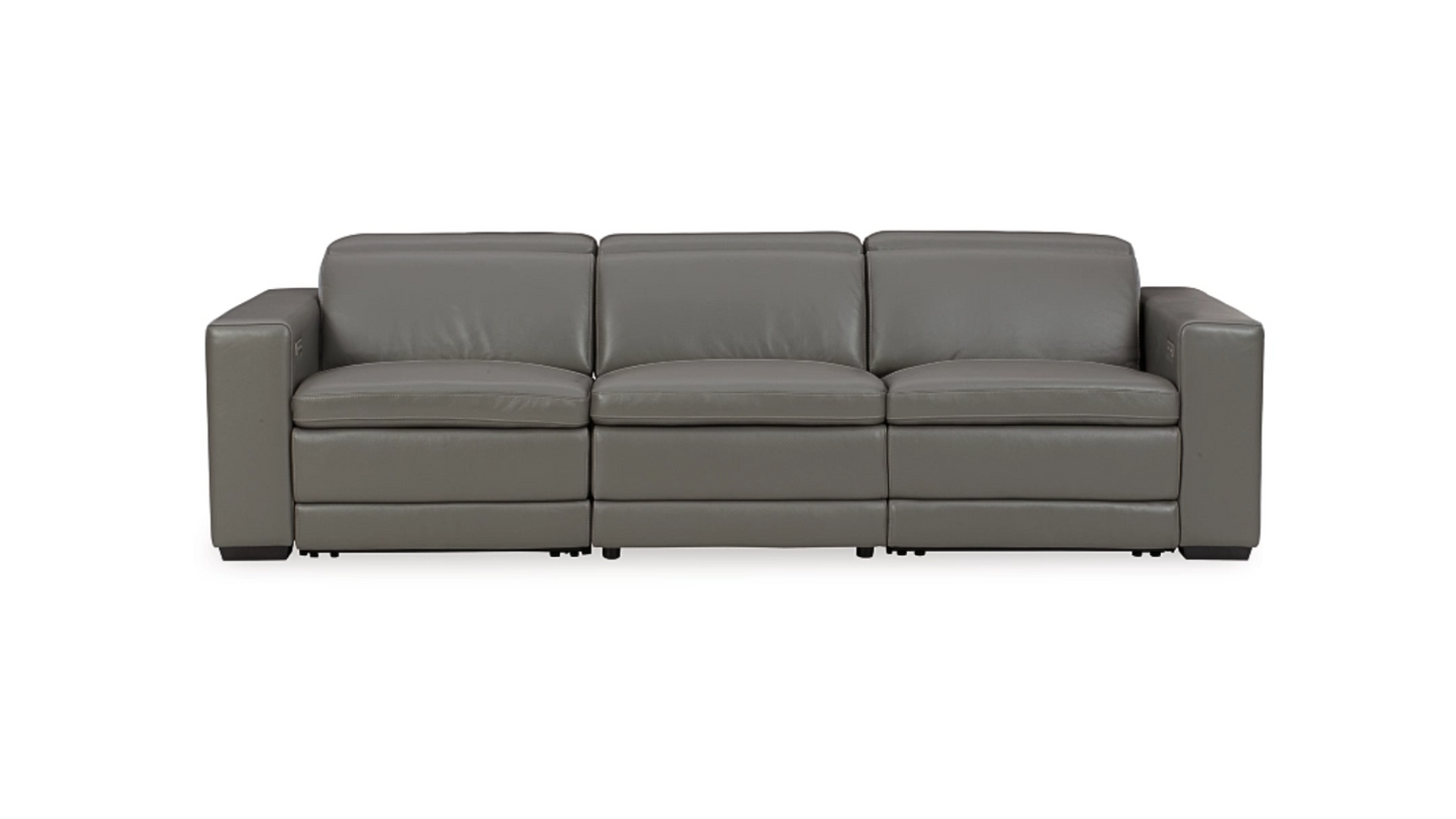 Sofa - Texline 3-Piece Dual Power Leather Reclining Modular