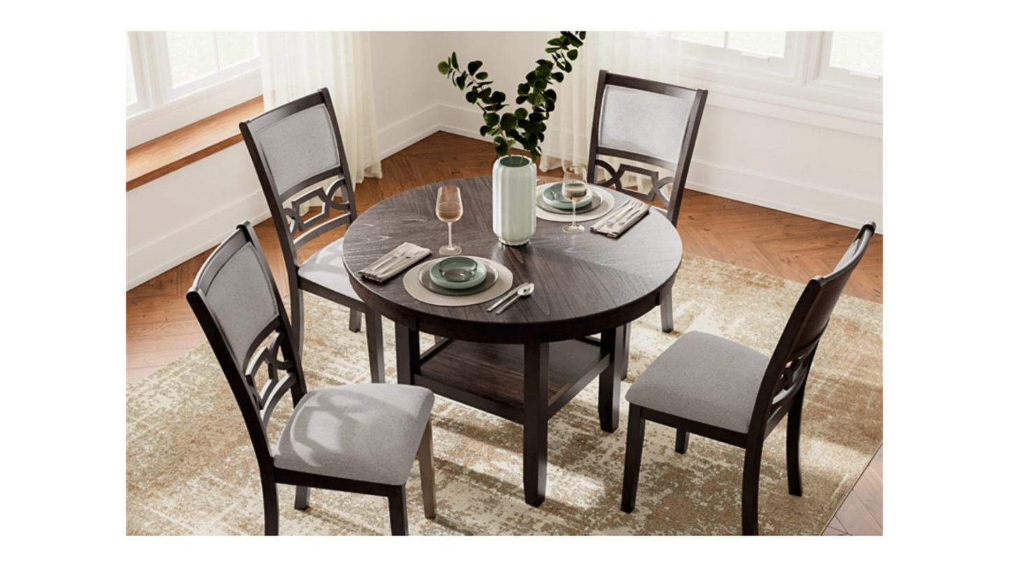 Dining Table- Langwest table and 4 Chairs (Set of 5)
