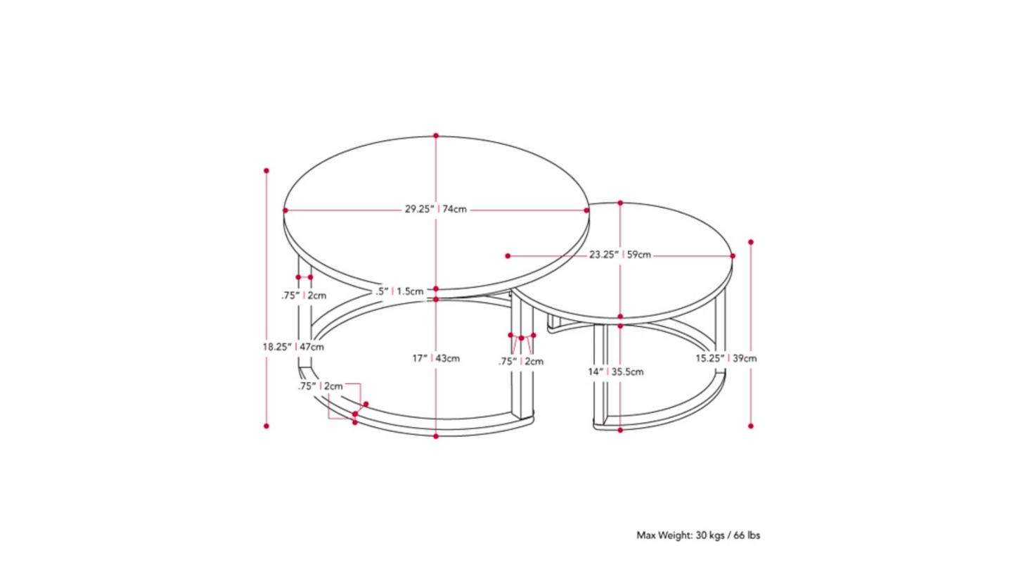 Coffee Tables - CorLiving Fort Worth Nesting