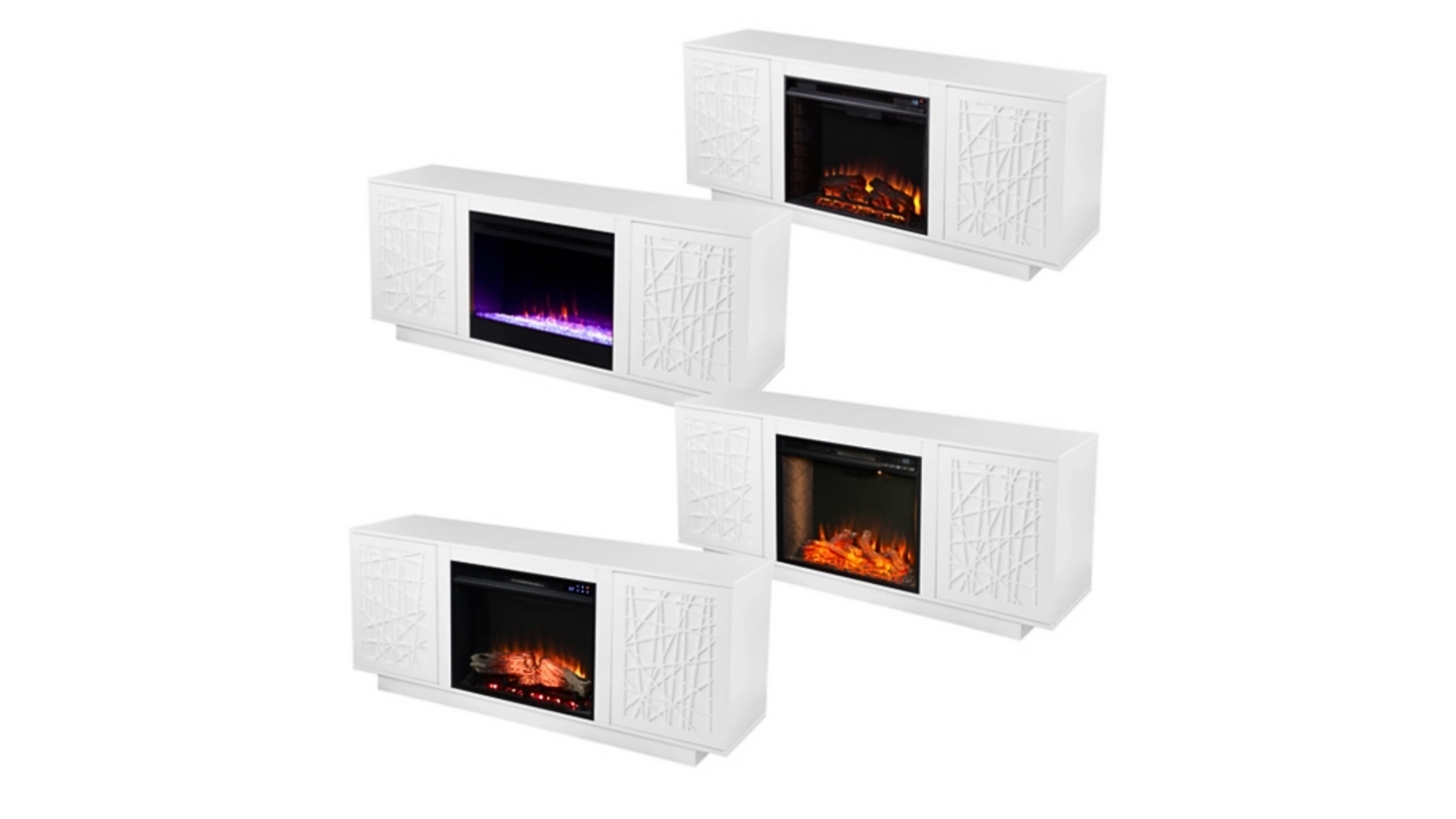 Fireplace Mantel - Southern Enterprises Gerrieh Color Changing Fireplace with Media Storage