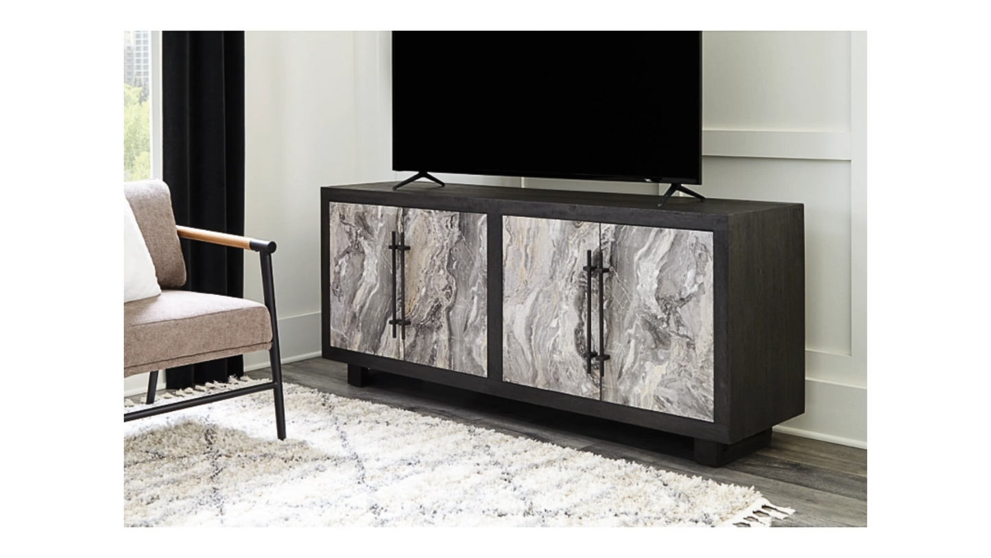TV Stand - Lakenwood 4 Door Accent Cabinet
