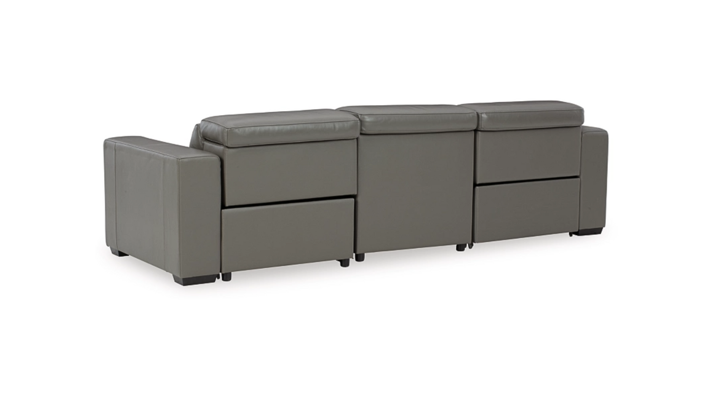 Sofa - Texline 3-Piece Dual Power Leather Reclining Modular