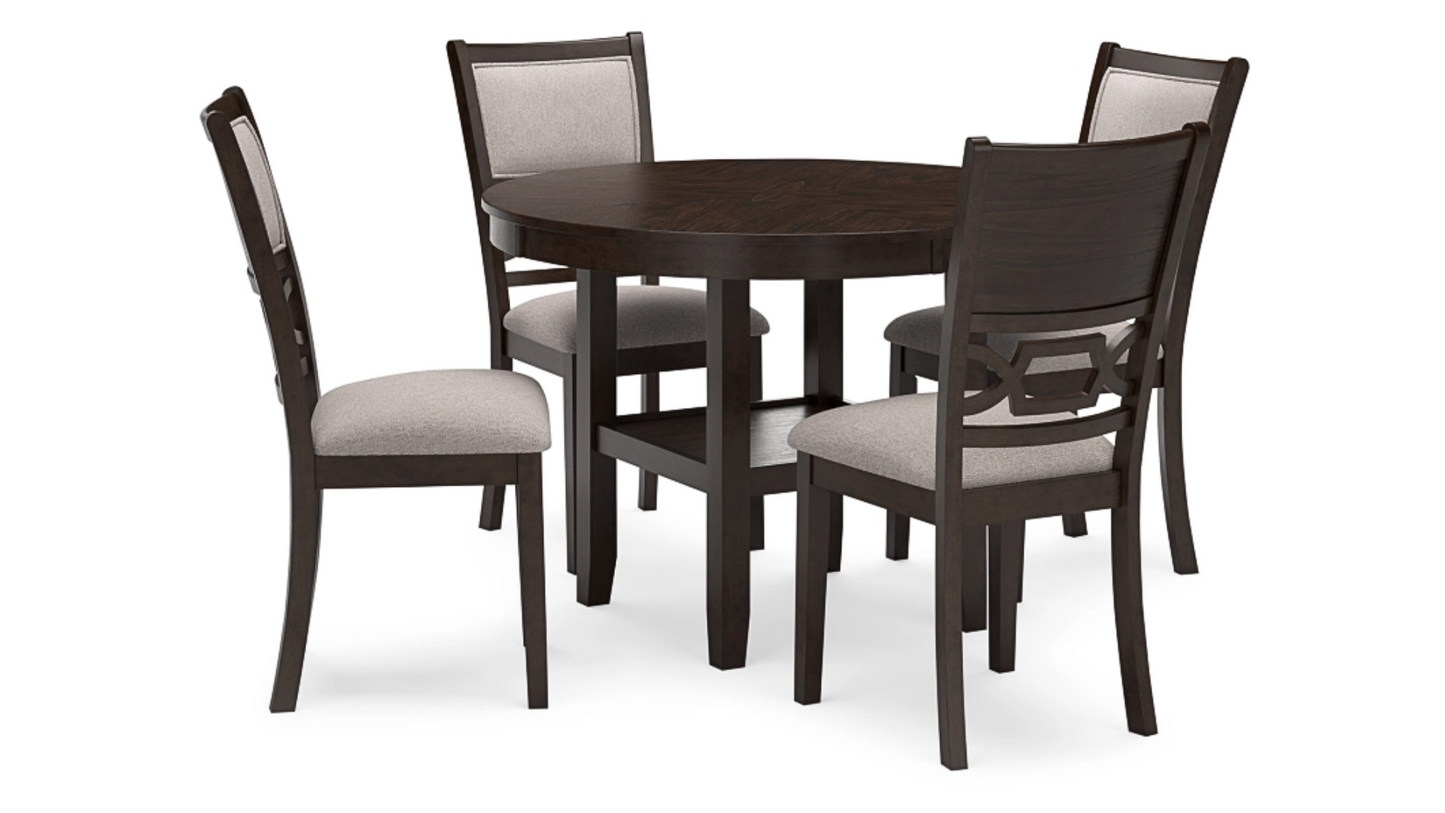 Dining Table- Langwest table and 4 Chairs (Set of 5)