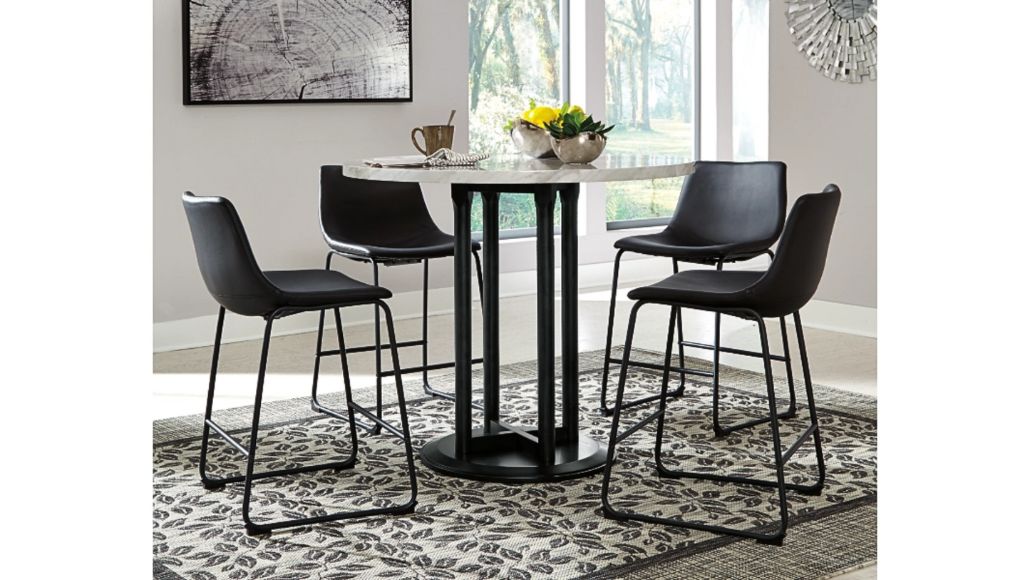 Dining Table - Centiar Counter Height and 4 Barstools