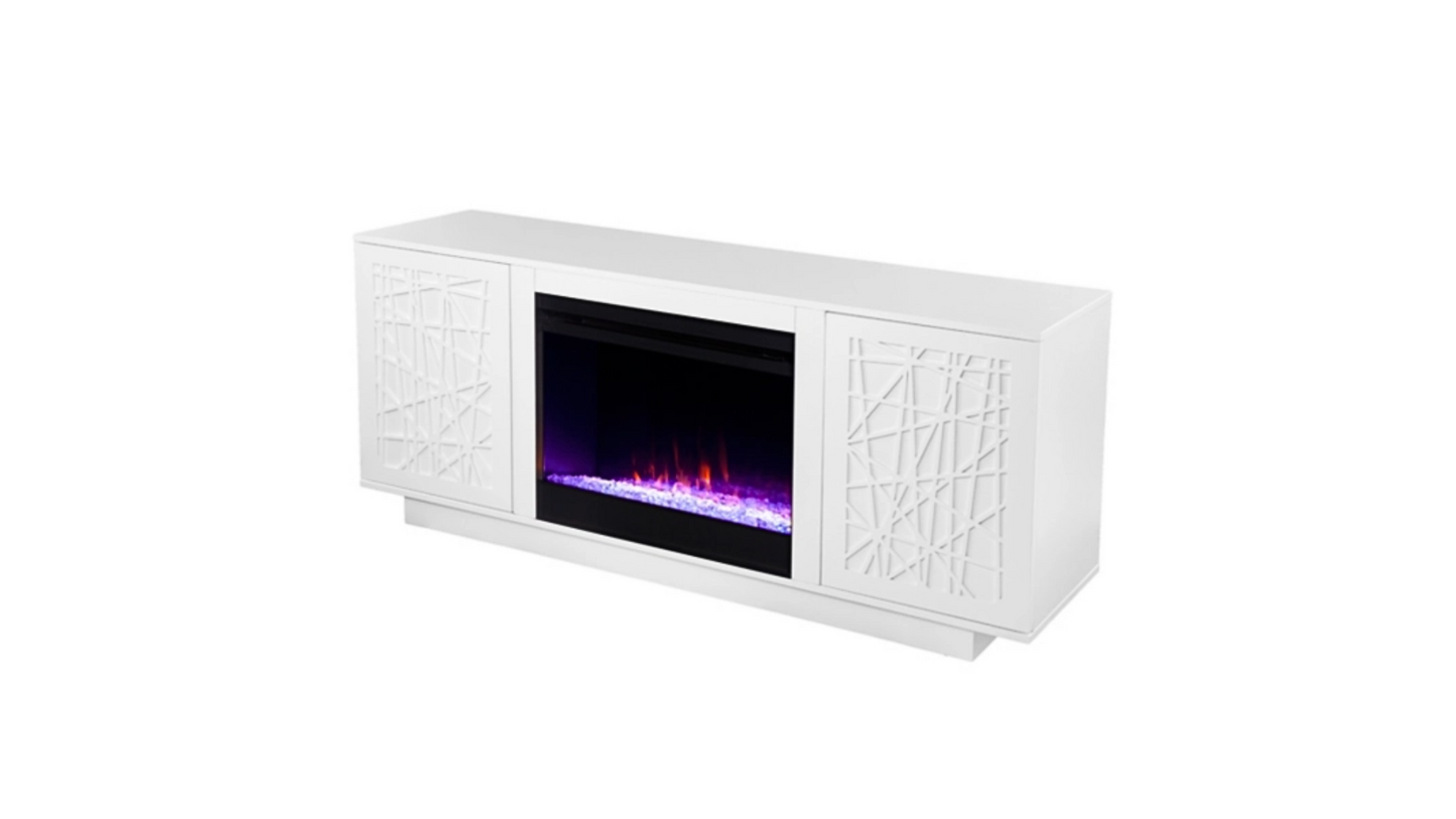 Fireplace Mantel - Southern Enterprises Gerrieh Color Changing Fireplace with Media Storage