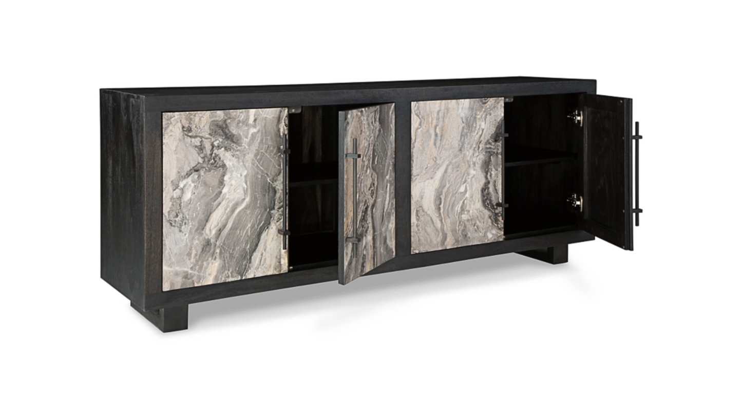 TV Stand - Lakenwood 4 Door Accent Cabinet