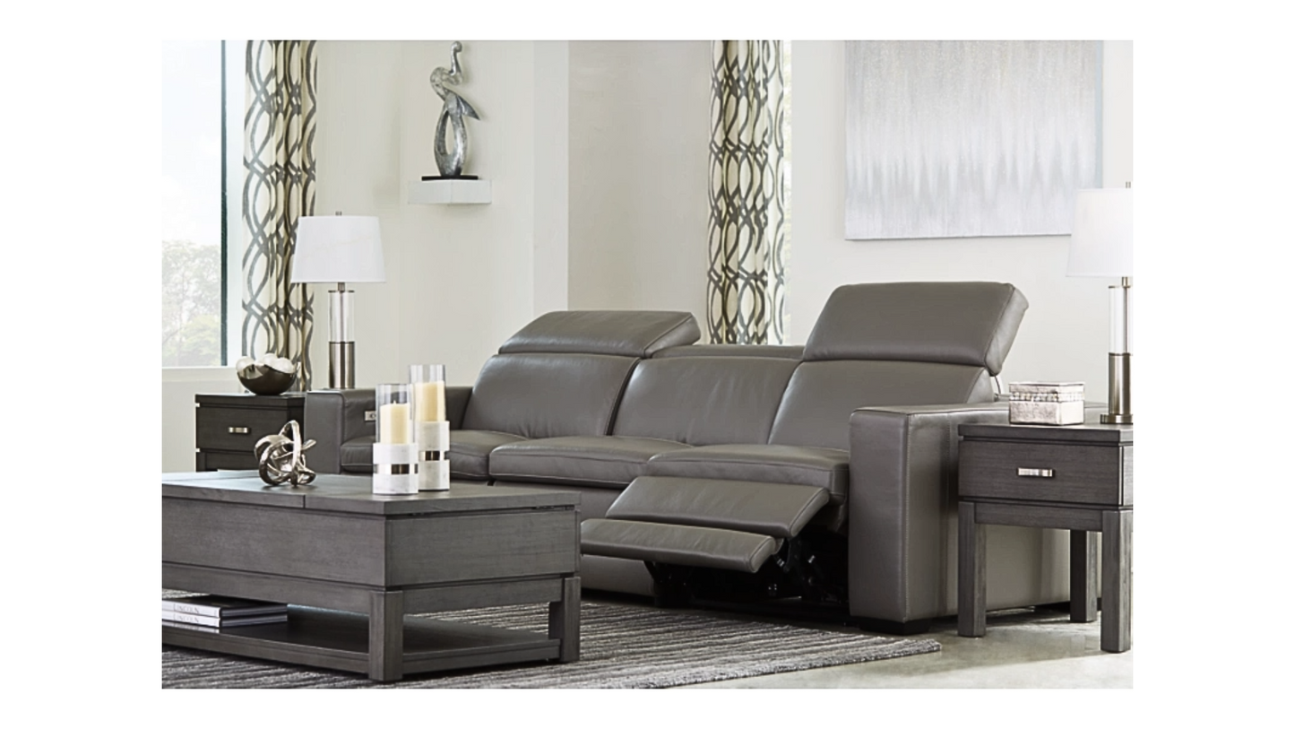 Sofa - Texline 3-Piece Dual Power Leather Reclining Modular