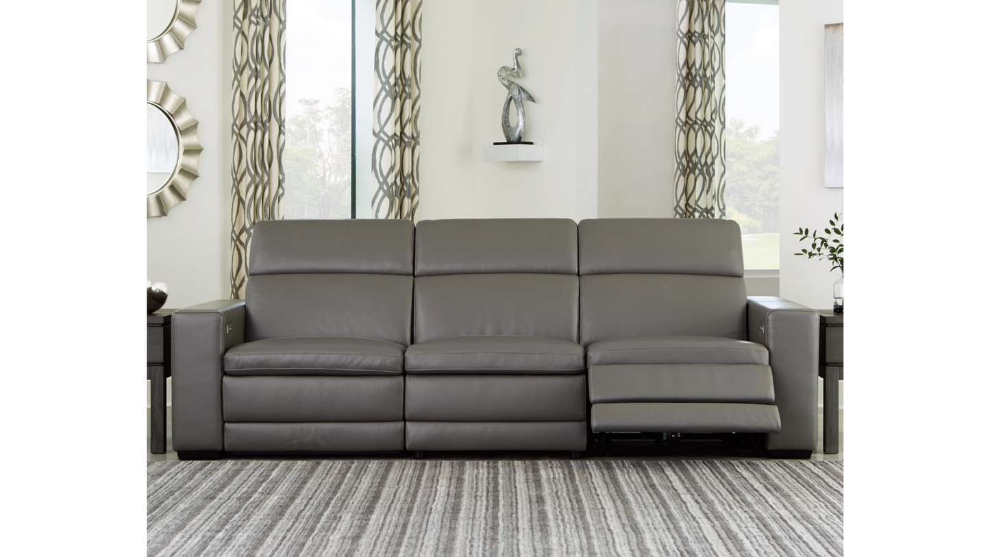 Sofa - Texline 3-Piece Dual Power Leather Reclining Modular